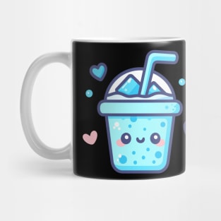 Cute Kawaii Blue Ice Drink with Hearts | Kawaii Food Art for Kawaii Lovers Mug